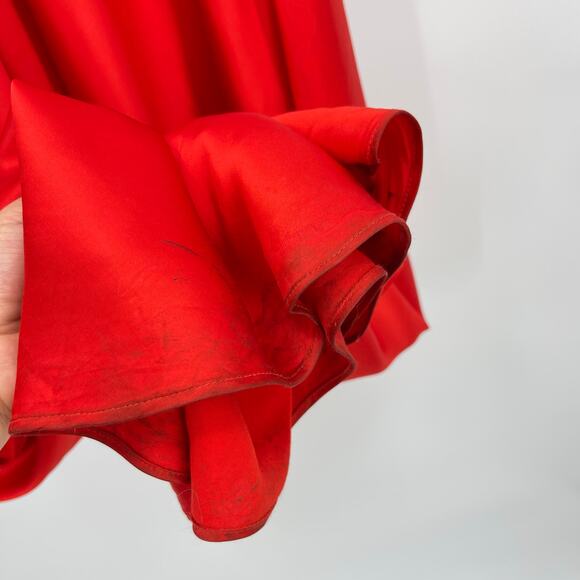 Lovers and Friends | Inara Gown in Red Rosette Satin Halter Maxi Dress M w/ Tags - Picture 13 of 15